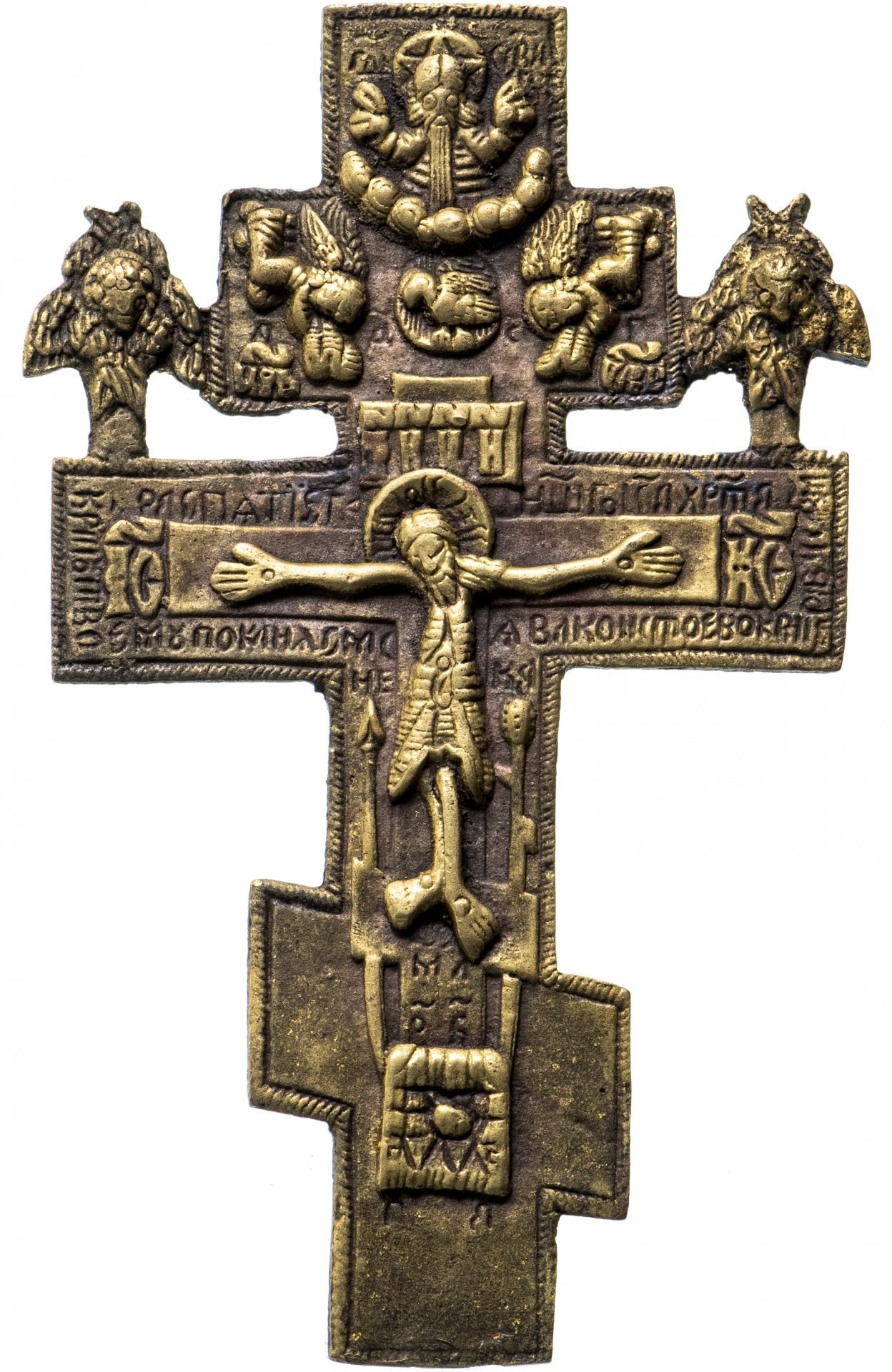Крест наперсный "Распятие Христово", бронза, Российская Империя, 1850-1890 гг.