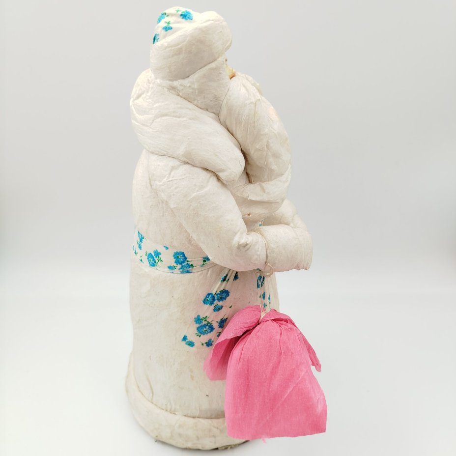 Игрушка под ёлку "Дед Мороз с подарками", папье-маше, бумага, вата, роспись, Калининское производственное объединение художественных изделий и игрушек, 1984 г.