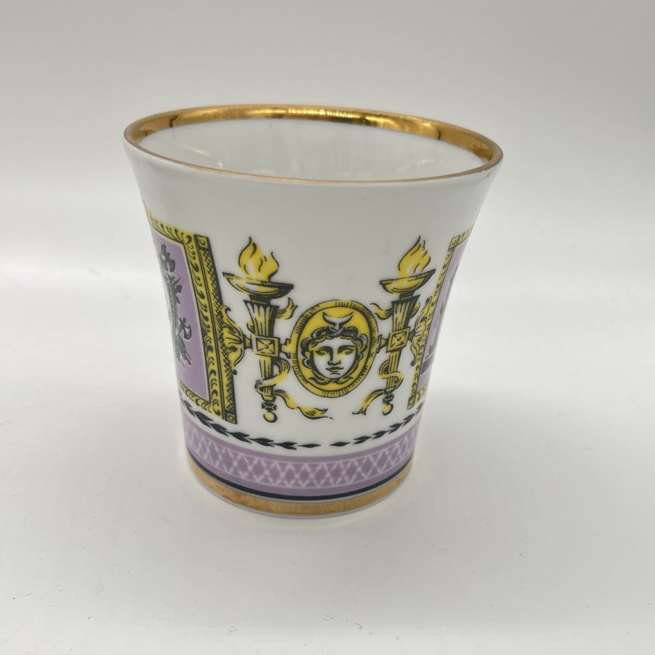 Чашка из чайной пары "Стрелка Васильевского острова" (форма "Ленинградская"), фарфор, деколь, золочение, Ленинградский фарфоровый завод (ЛФЗ), СССР, 1970-1986 гг.