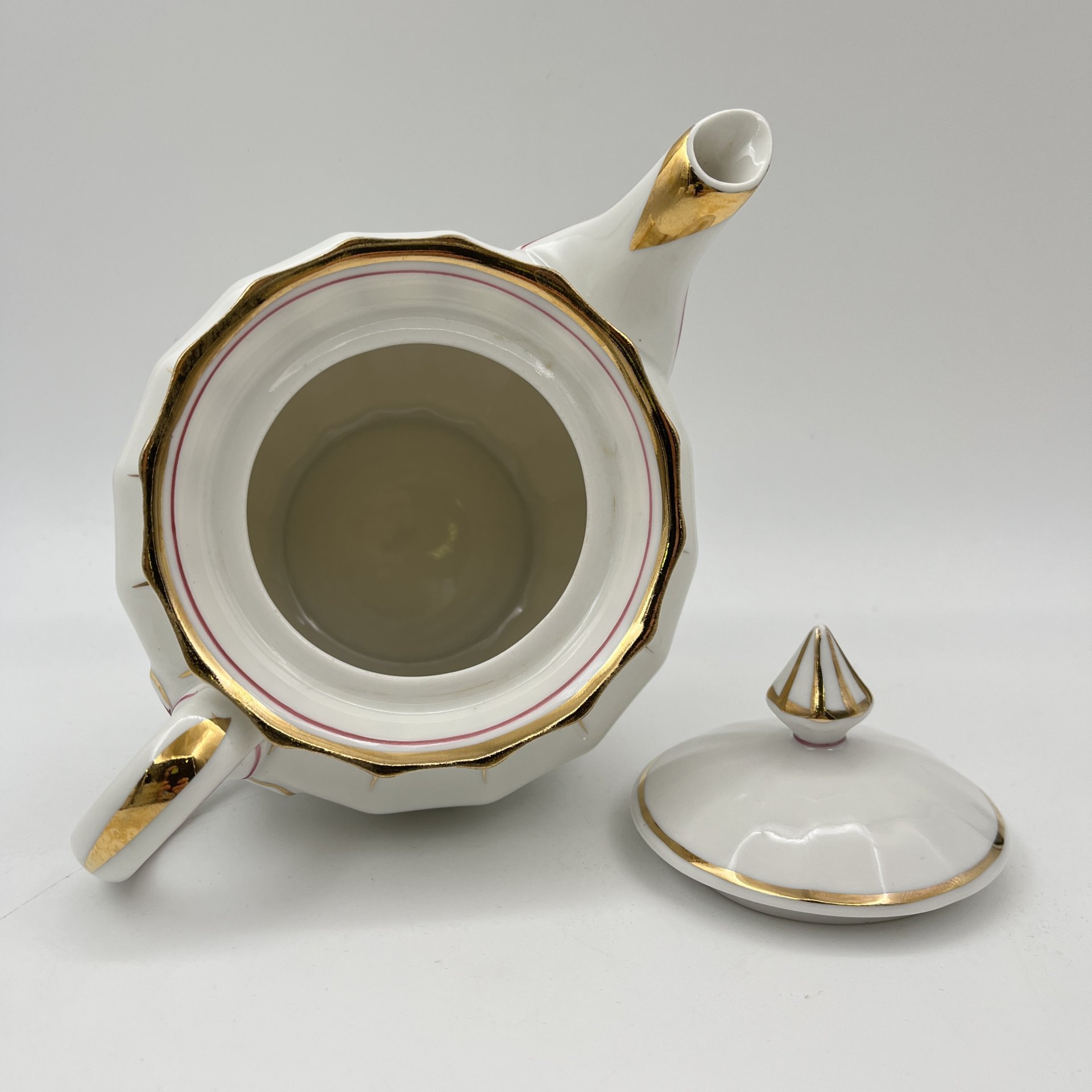 Набор чайный с рельефным лаконичным декором на 5 персон (12 предметов), форма "Ампир"