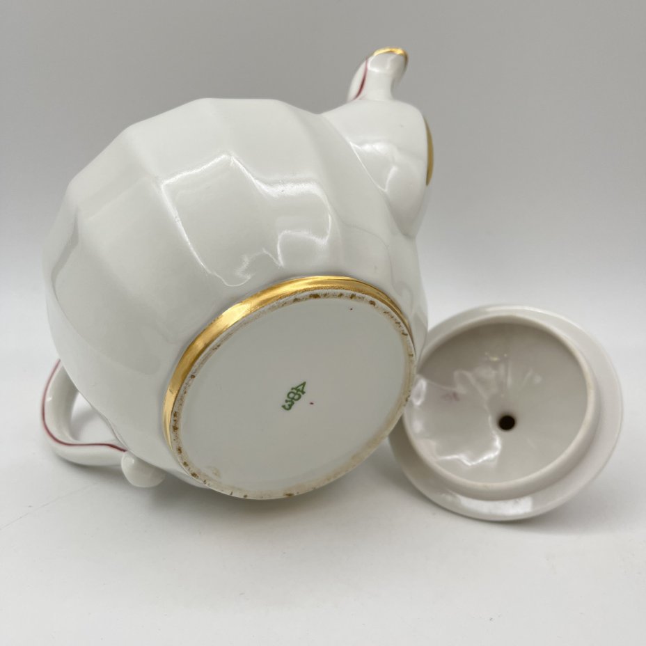 Набор чайный с рельефным лаконичным декором на 5 персон (12 предметов), форма "Ампир"