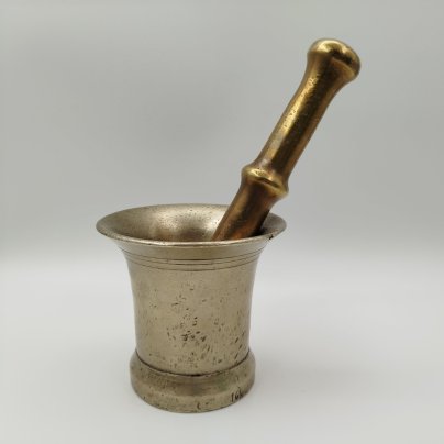 Ступа конической формы с раструбом (в комплекте с пестиком), бронза, Российская империя, 1890-1915 гг.