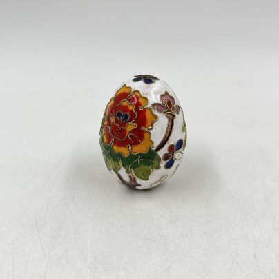 Декоративное яйцо с технике клуазонне, медь, эмаль, золочение, Китай, 1990-2000 гг.