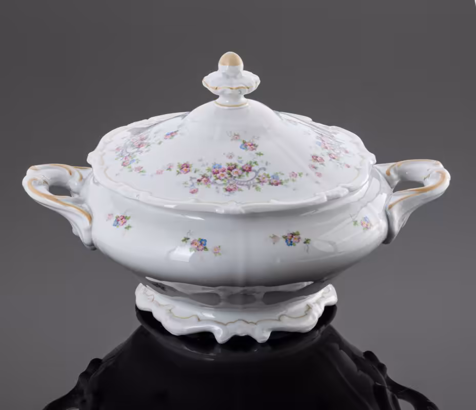 Супница "Katharina" с цветочным декором, Weimar Porzellan (Веймарский фарфор)
