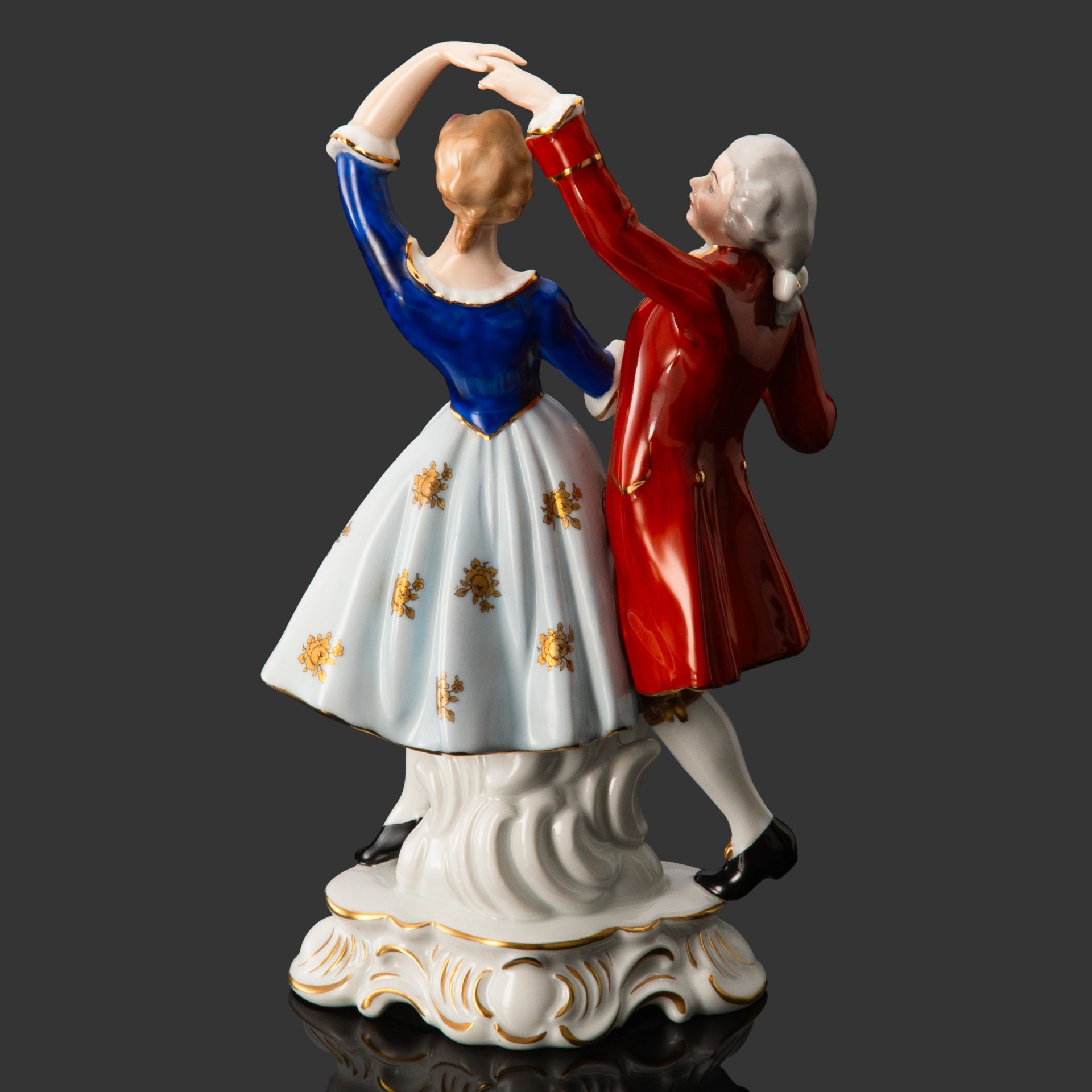 Статуэтка "Галантная сцена" ("Танец"), фарфор, роспись, золочение, Gerold Porzellan, Bavaria, Германия, 1980-1990 гг., Gerold Porzellan