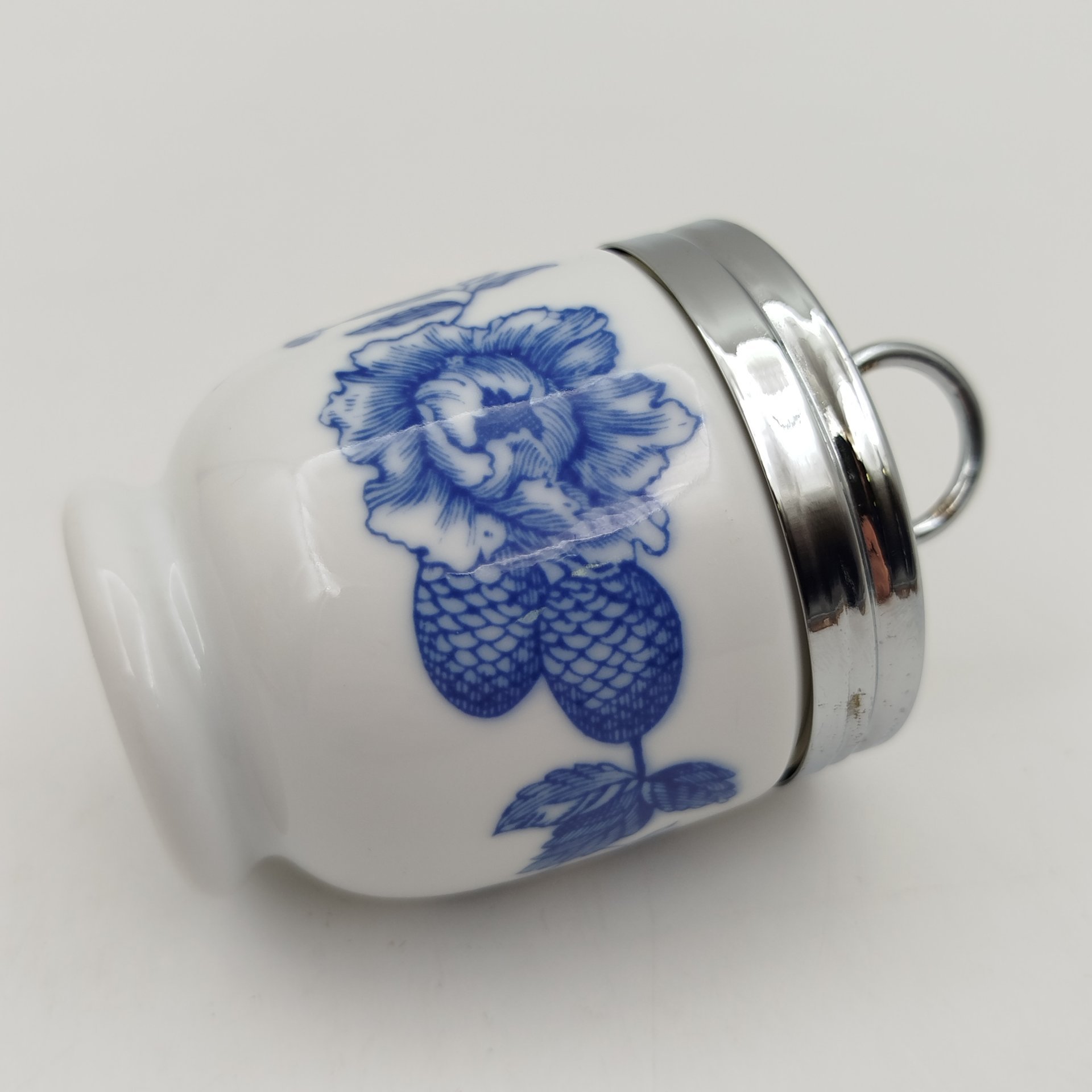 Кодлер с цветочным декором, фарфор, деколь, металл, Royal Worcester, Royal Worcester
