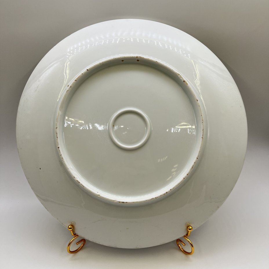 Большая настенная тарелка с изображением роз, фарфор, деколь, Европа, 1920-1950 гг.
