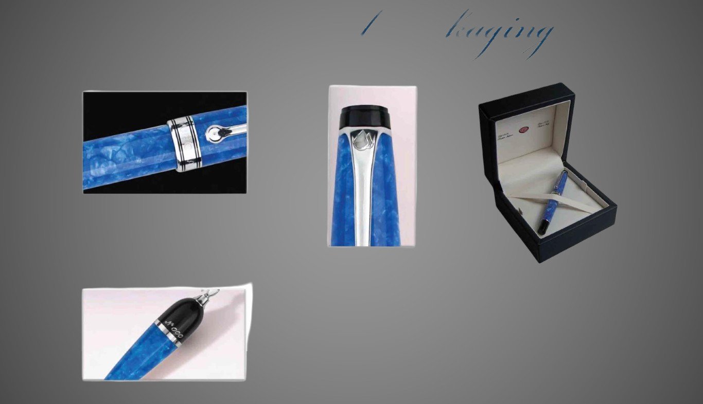 Шариковая ручка Aurora Acqua Mini Blue CT, в подарочной коробке, Драгметаллы: родий, смола