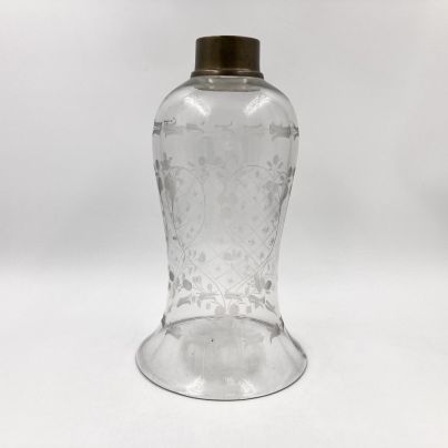 Плафон с флоральным декором, стекло, металл, СССР, 1960-1990 гг.