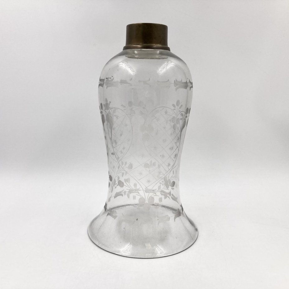 Плафон с флоральным декором, стекло, металл, СССР, 1960-1990 гг.