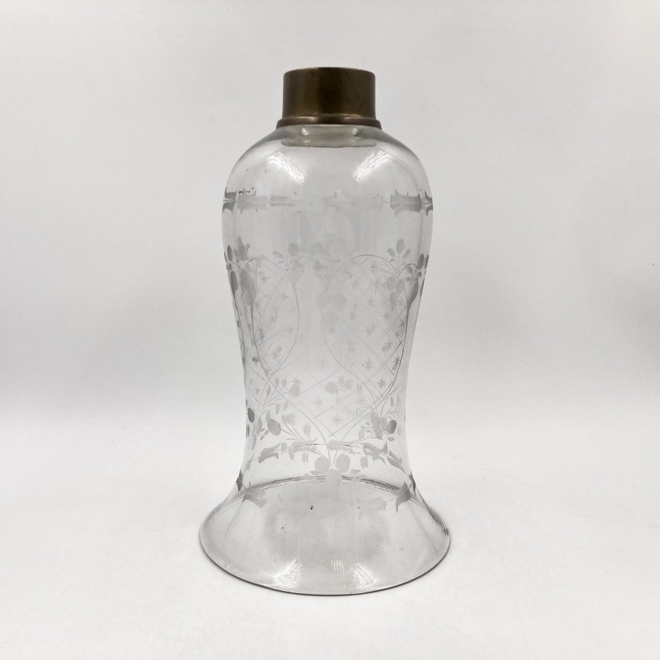 Плафон с флоральным декором, стекло, металл, СССР, 1960-1990 гг.