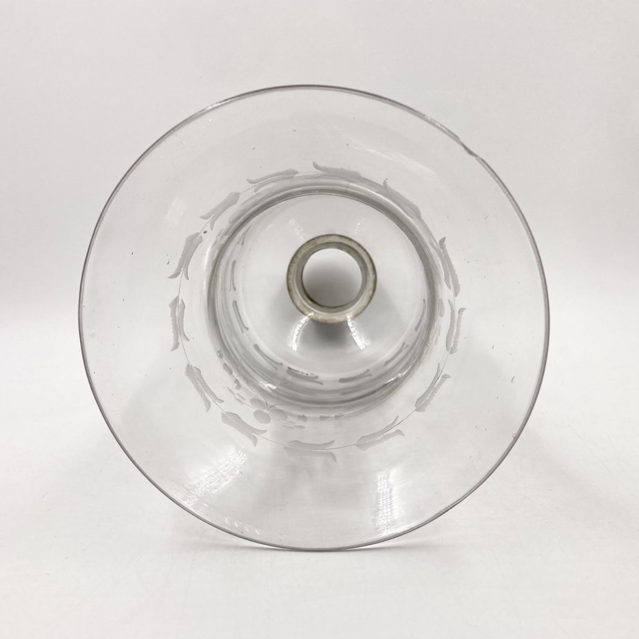 Плафон с флоральным декором, стекло, металл, СССР, 1960-1990 гг.