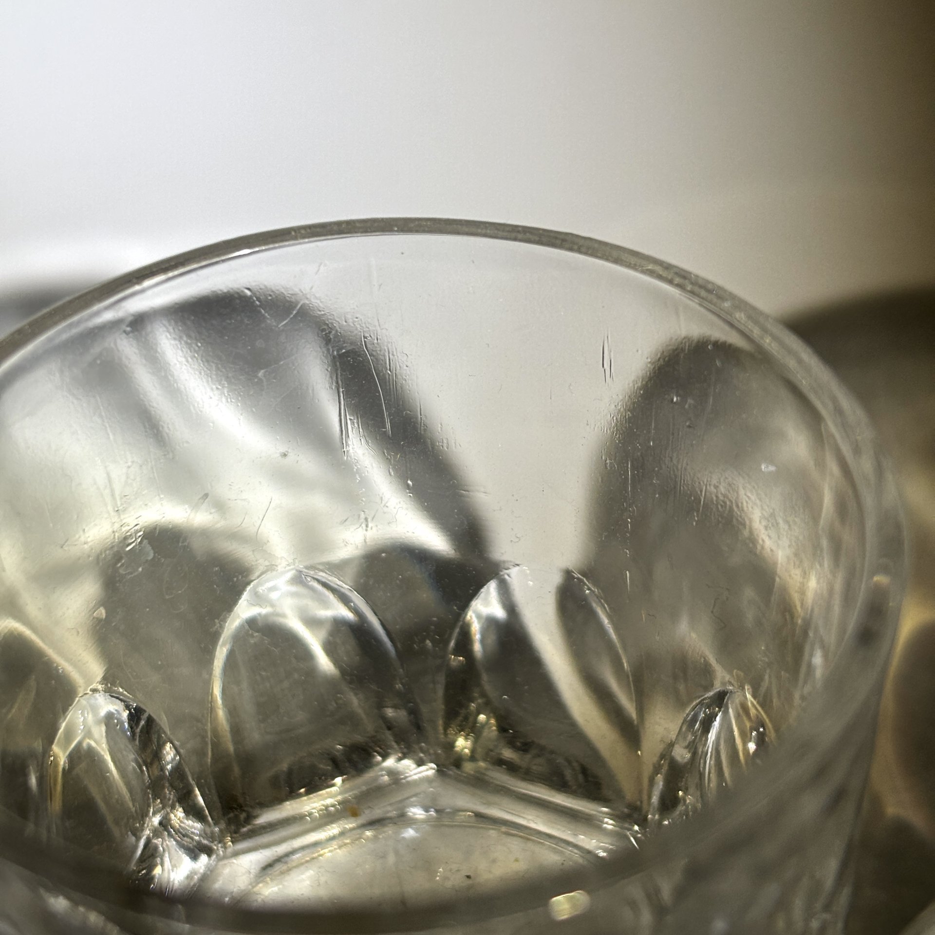 Набор из 6-ти стопок с рельефным декором, стекло, СССР, 1980-1990 гг.