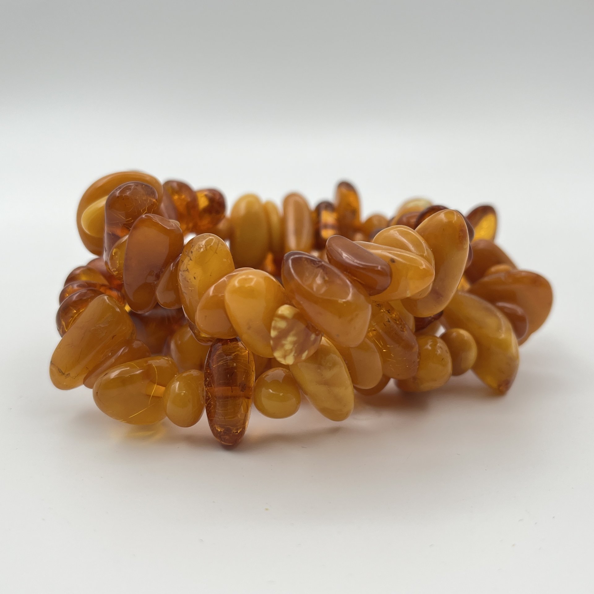 Бусы винтажные с бусинами различных форм и размеров, янтарь, СССР, 1970-1990 гг.