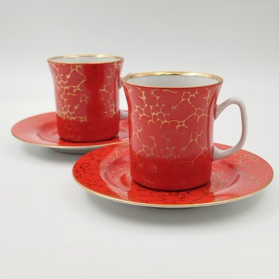 Набор из 2 кофейных пар красного цвета