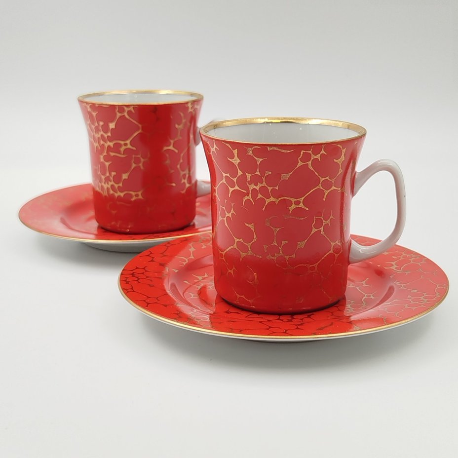 Набор из 2 кофейных пар красного цвета
