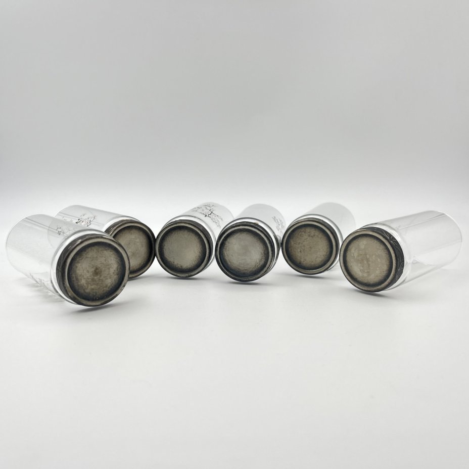 Набор "Подарочный" из шести стаканов с декором в виде цветущих яблонь, в оригинальной коробке, АО "Светлана"