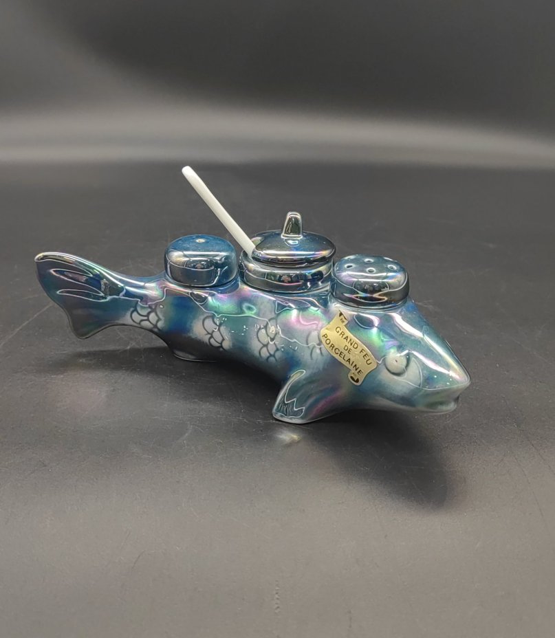 Набор для специй в виде рыбы, Grand Feu de Porcelaine