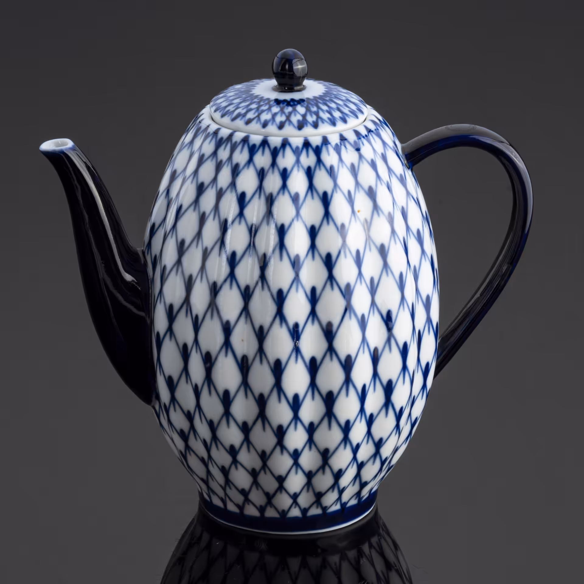 Кофейник "Кобальтовая сетка" (без золочения), Ленинградский фарфоровый завод (ЛФЗ)