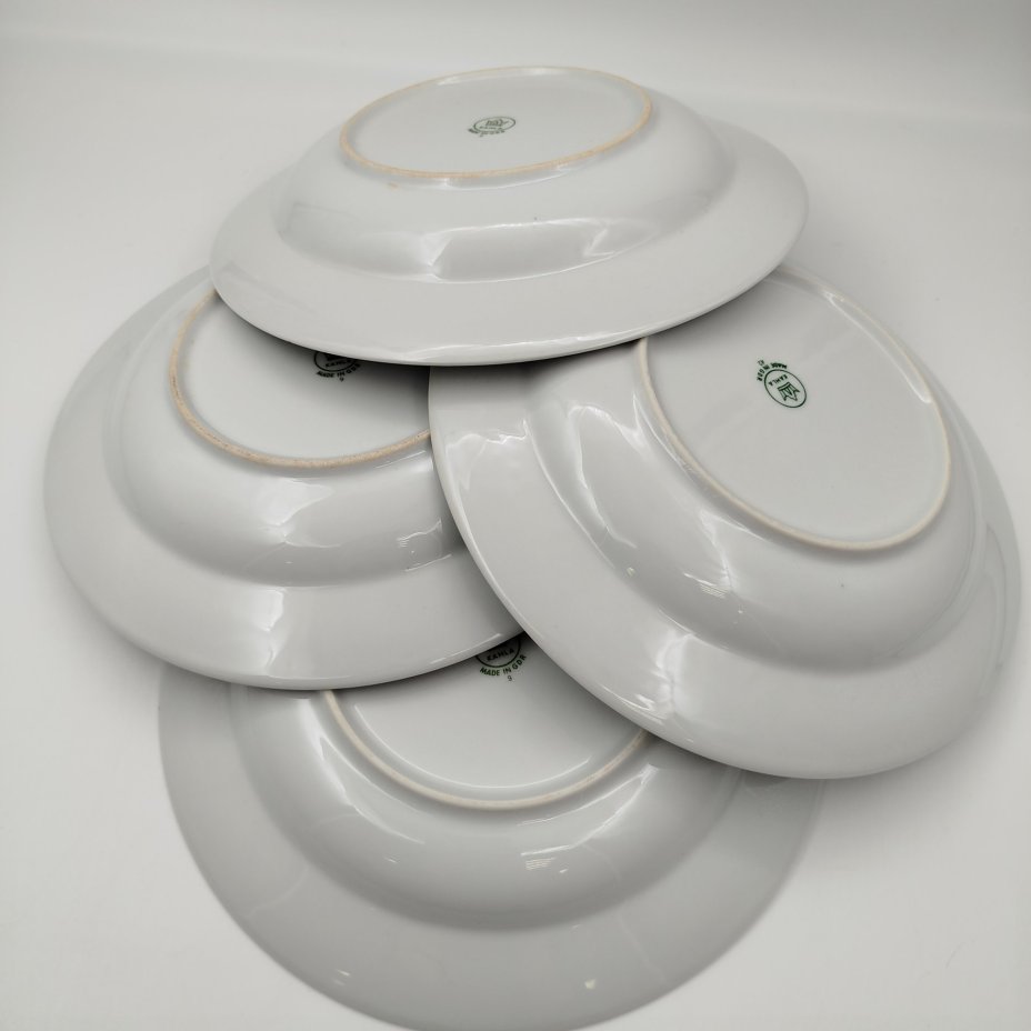 Набор суповых тарелок на 4 персон с изображением цветов, фарфор, деколь, Kahla, ГДР, 1968-1987 гг.