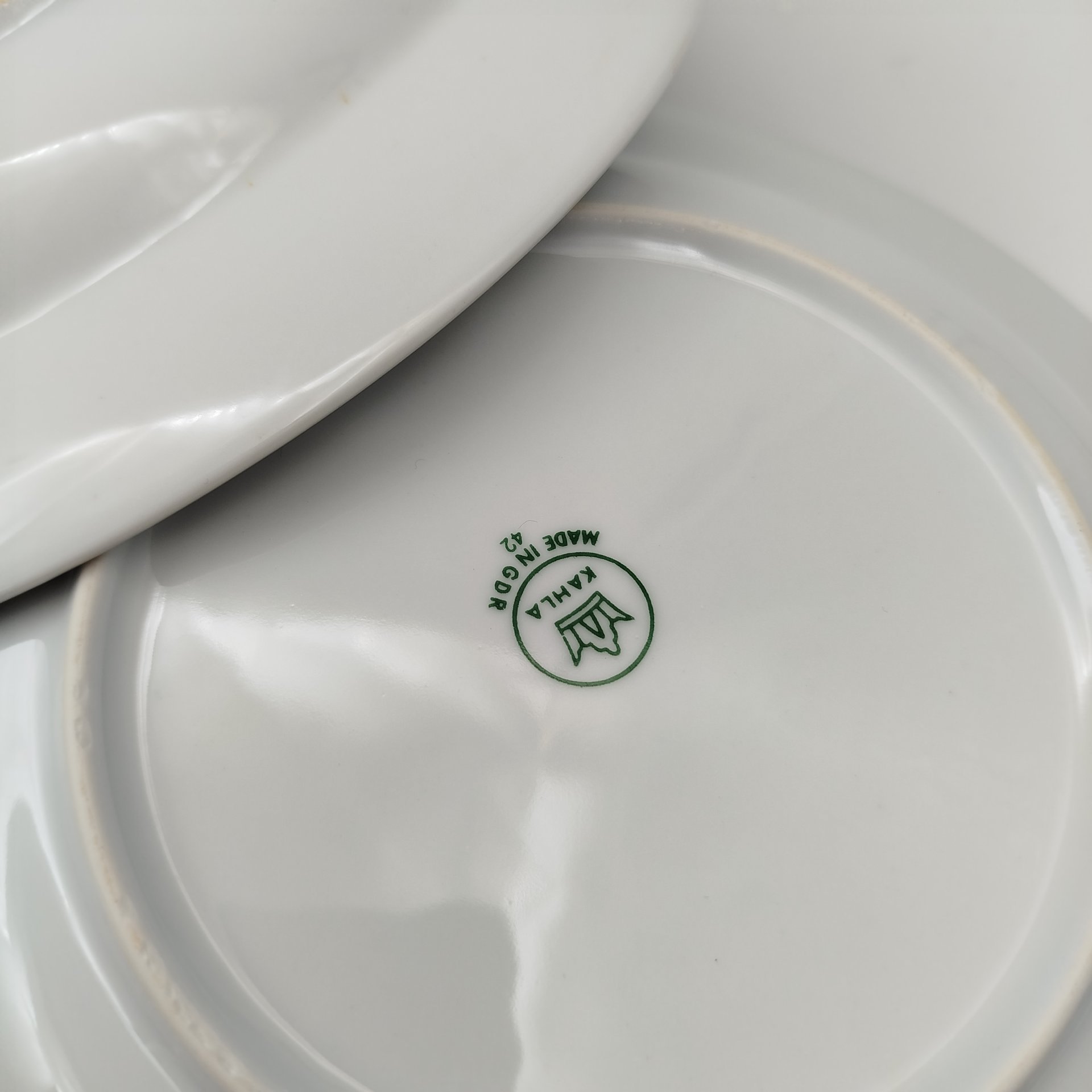 Набор суповых тарелок на 4 персон с изображением цветов, фарфор, деколь, Kahla, ГДР, 1968-1987 гг.