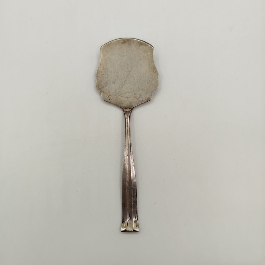 Лопатка сервировочная фигурной формы, мельхиор (медь-никель), Киевский завод столовых приборов и посуды им. Дзержинского (ЗiД, ЗиД), СССР, 1960-1980 гг., Киевский завод столовых приборов и посуды им. Дзержинского (ЗiД
