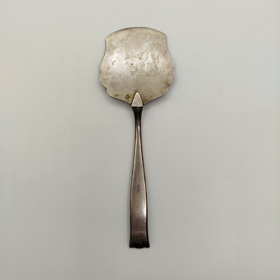 Лопатка сервировочная фигурной формы, мельхиор (медь-никель), Киевский завод столовых приборов и посуды им. Дзержинского (ЗiД, ЗиД), СССР, 1960-1980 гг., Киевский завод столовых приборов и посуды им. Дзержинского (ЗiД