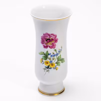 Ваза "Цветочный букет", фарфор, роспись, золочение, Meissen porcelain manufactory (Мейсен), Германия, 1950-1980 гг.