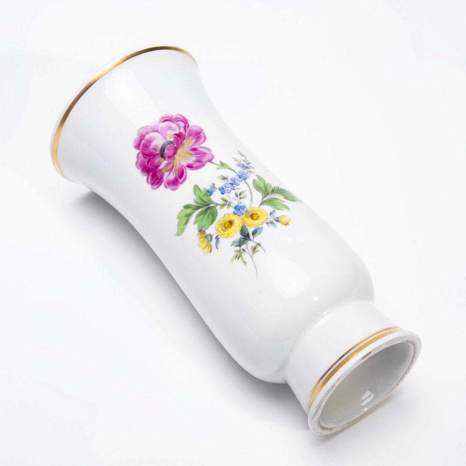 Ваза "Цветочный букет", фарфор, роспись, золочение, Meissen porcelain manufactory (Мейсен), Германия, 1950-1980 гг.