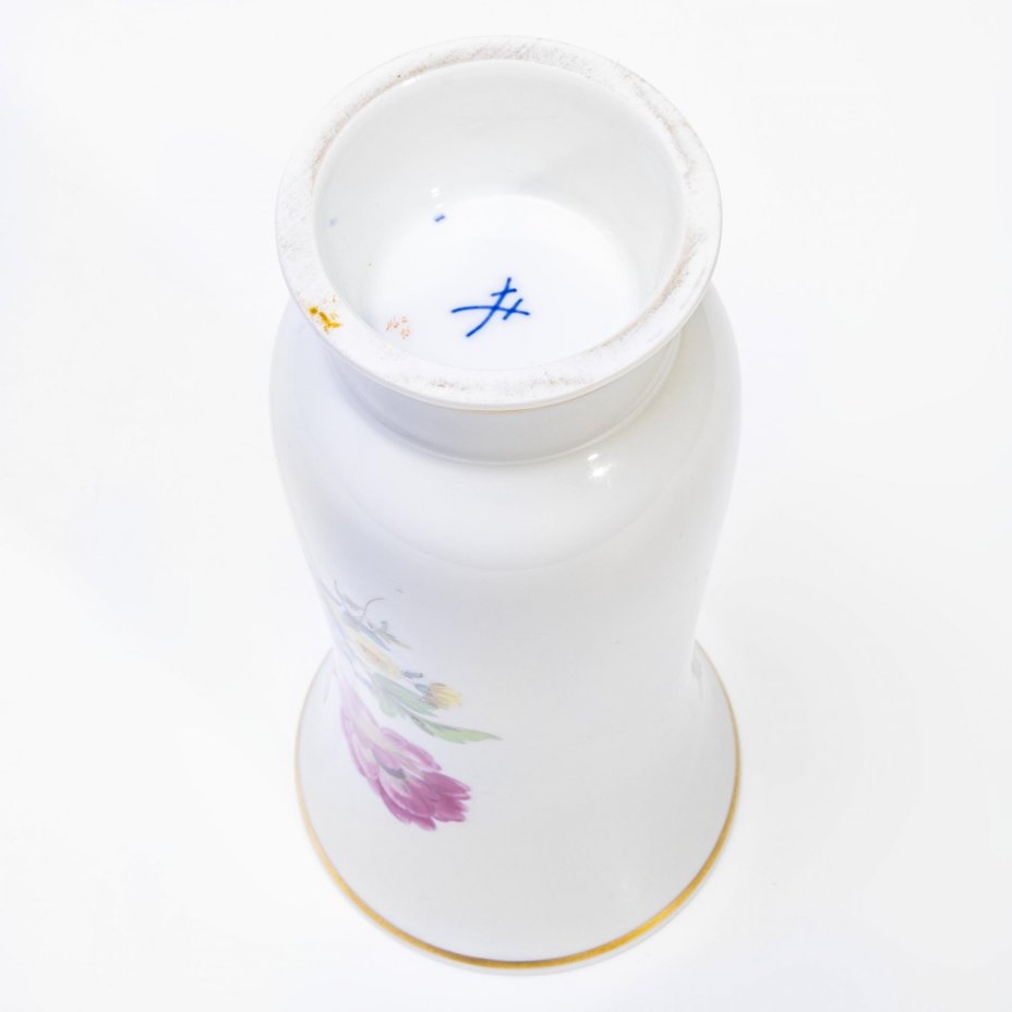 Ваза "Цветочный букет", фарфор, роспись, золочение, Meissen porcelain manufactory (Мейсен), Германия, 1950-1980 гг.