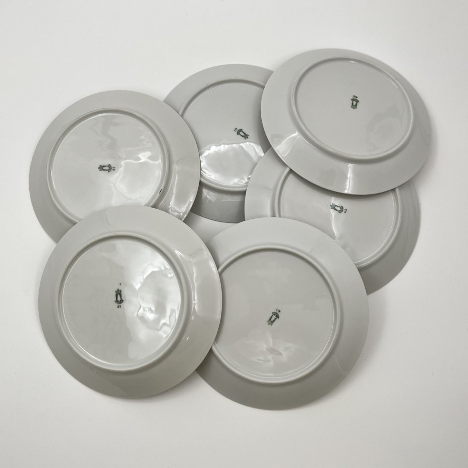 Набор кофейный с цветочным декором на 6 персон (19 предметов), фарфор, деколь, золочение, Schönwald, Германия, 1950-1972 гг.