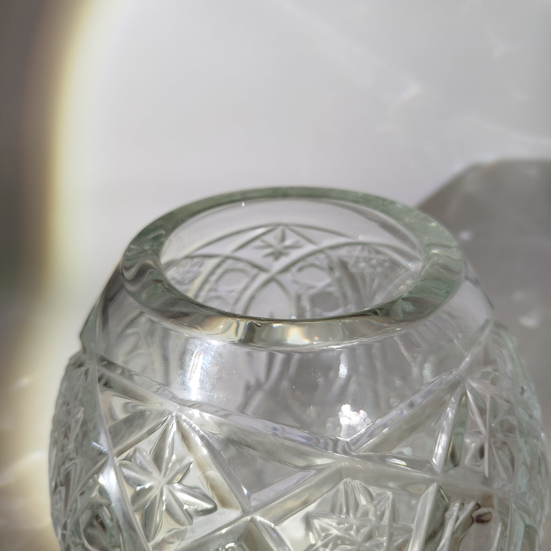 Ваза с резным декором, хрусталь, гранение, СССР, 1970-1990 гг.