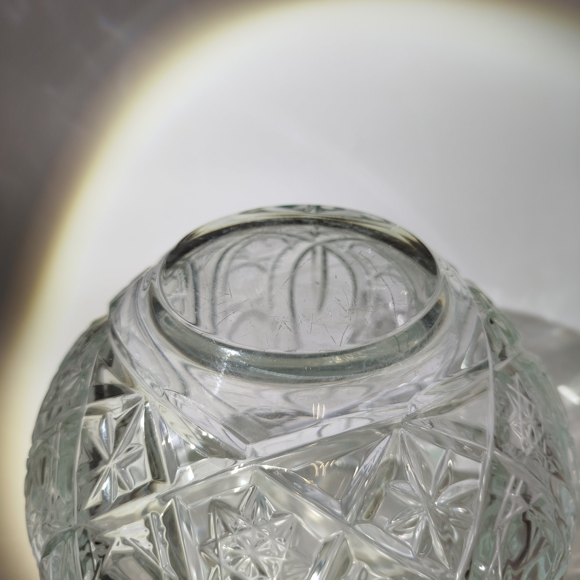 Ваза с резным декором, хрусталь, гранение, СССР, 1970-1990 гг.