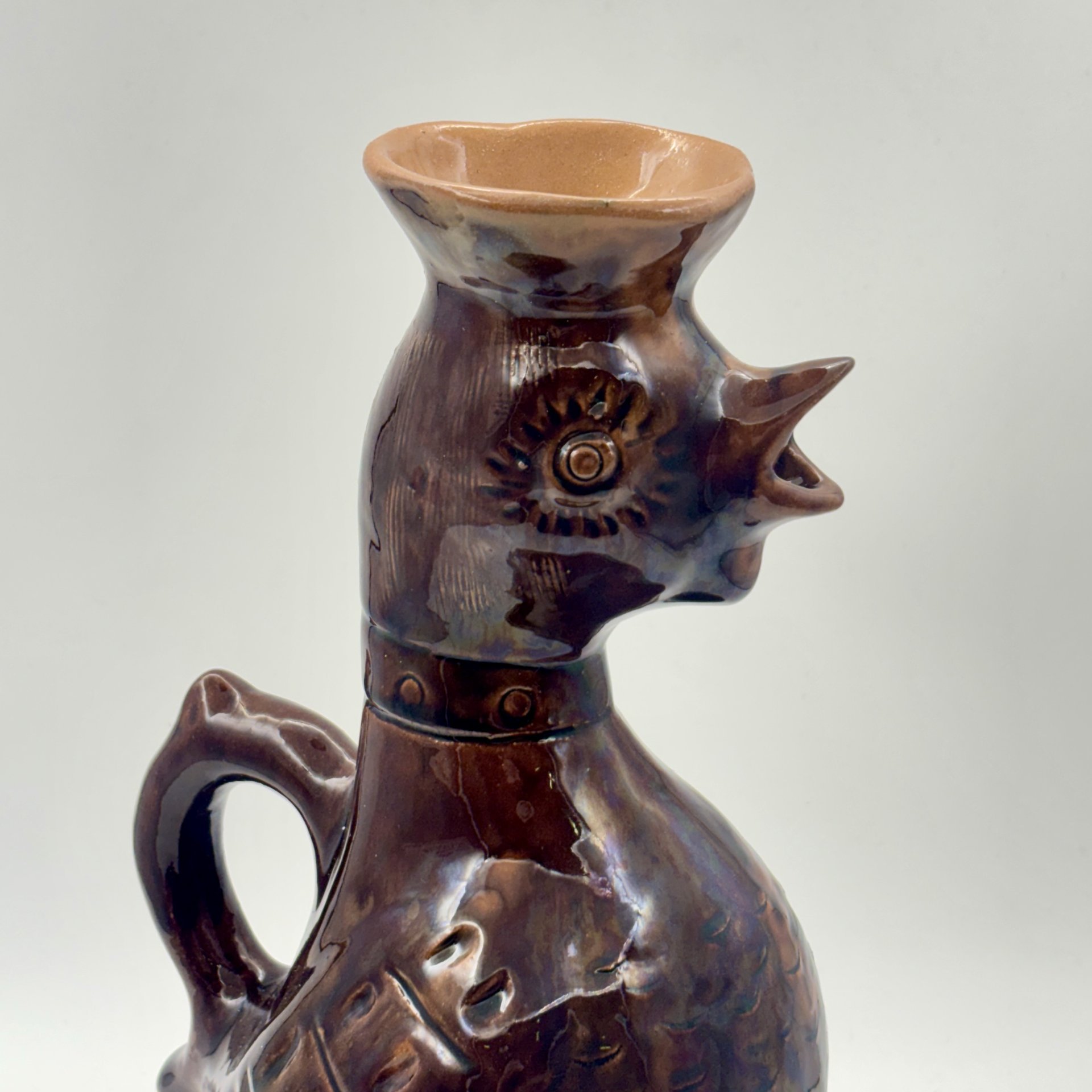 Кувшин "Утка", керамика, глазурь, Скопинская керамика, СССР, 1970-1980 гг.