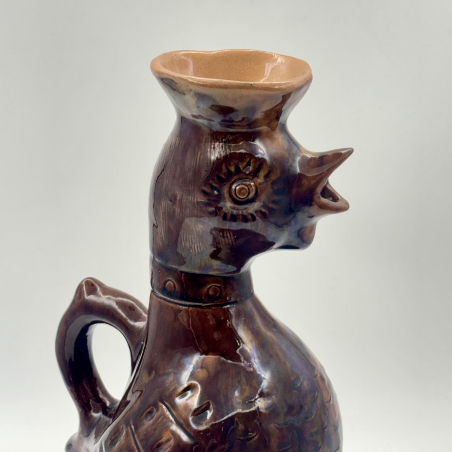 Кувшин "Утка", керамика, глазурь, Скопинская керамика, СССР, 1970-1980 гг.