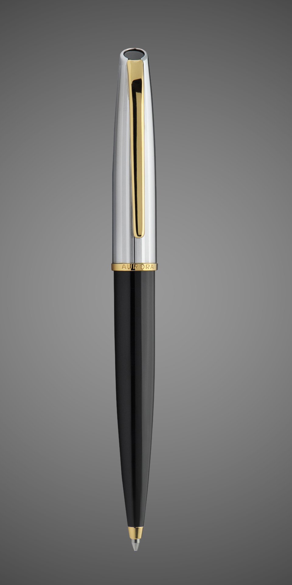 Шариковая ручка Aurora Style Black resin chrome GT, в подарочной коробке, Драгметаллы: позолота, позолота, смола, хром