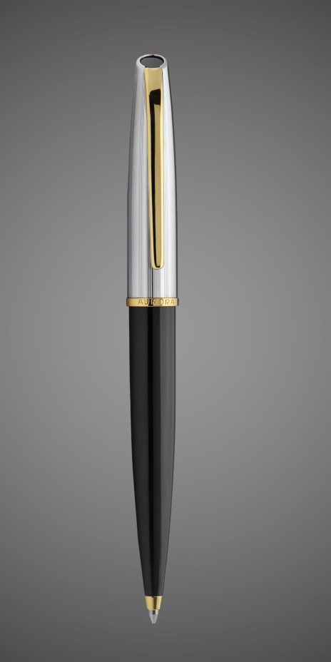 Шариковая ручка Aurora Style Black resin chrome GT, в подарочной коробке, Драгметаллы: позолота, позолота, смола, хром