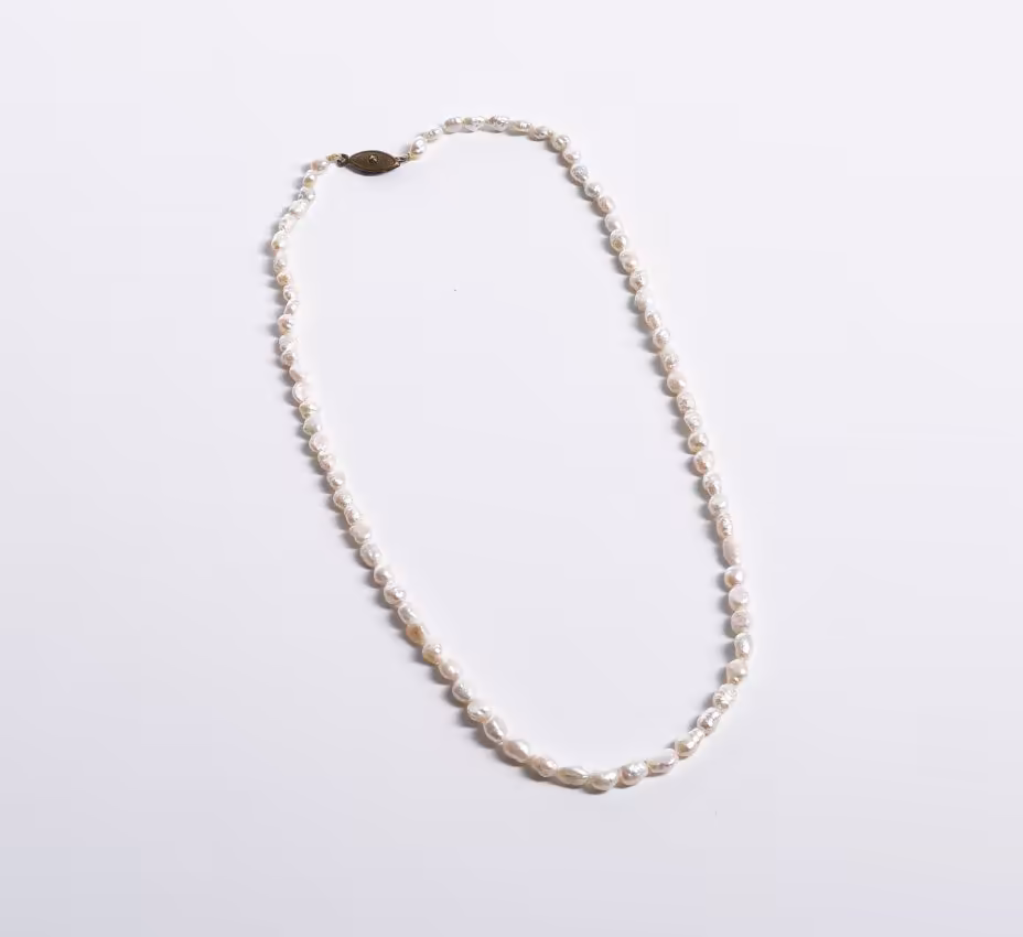 Колье из жемчуга кремового цвета, жемчуг, латунь, нить, СССР, 1970-1990 гг.