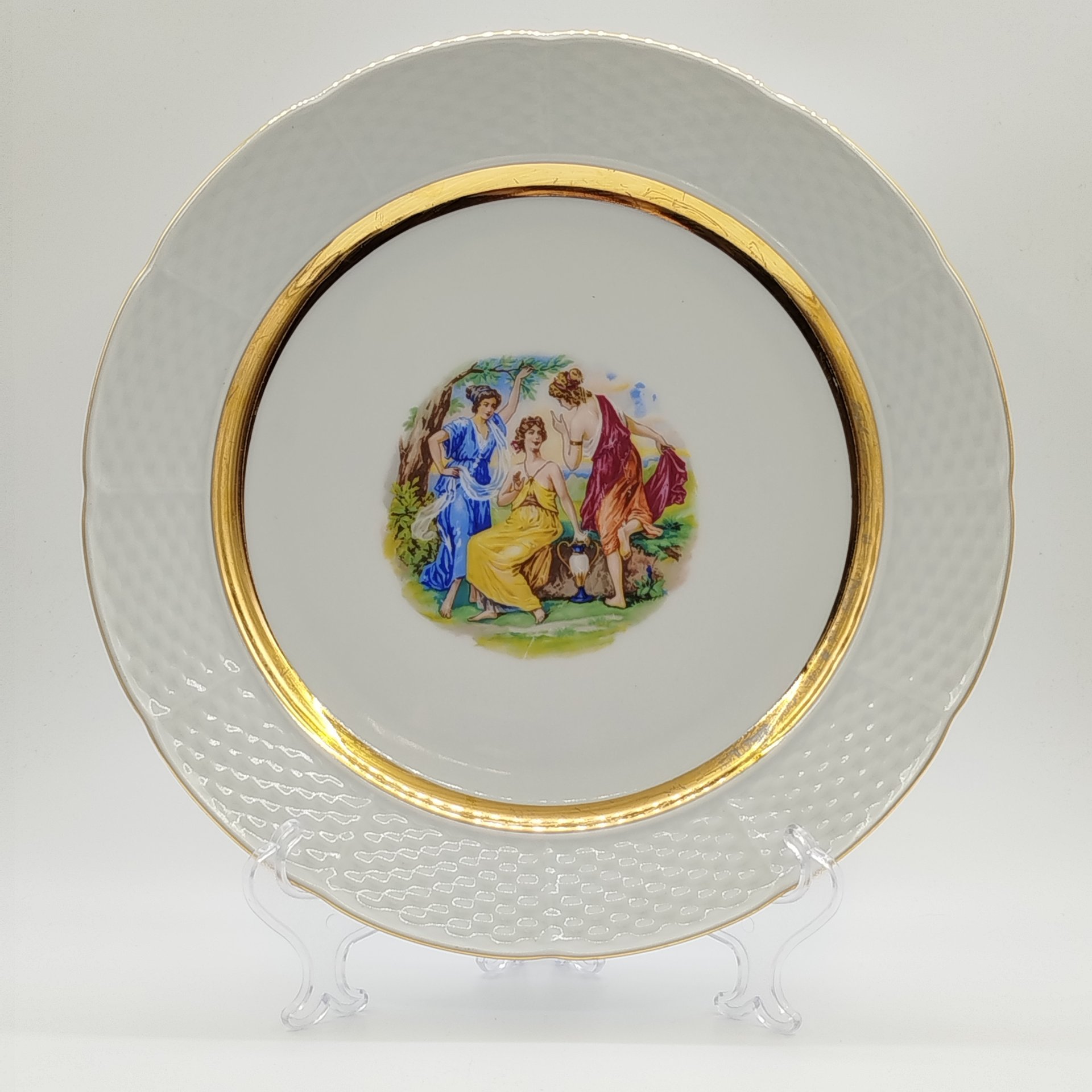 Блюдо сервировочное "Мадонна", фарфор, деколь, золочение, Thun (Тун), Чехословакия, 1970-1990 гг.