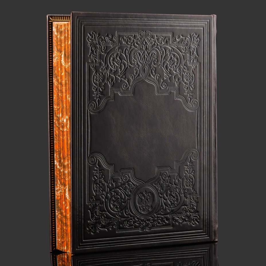 Книга в кожаном переплете "История русской живописи", бумага, кожаный переплет, тиснение, золочение, обрез с принтом, в бархатной подарочной упаковке