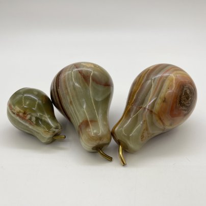 Набор из 3-х статуэток "Груши", оникс, металл, Азия, 2000-2010 гг.