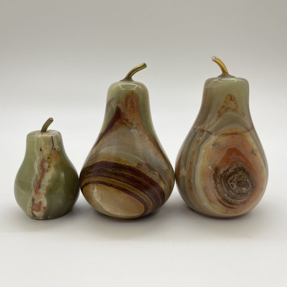 Набор из 3-х статуэток "Груши", оникс, металл