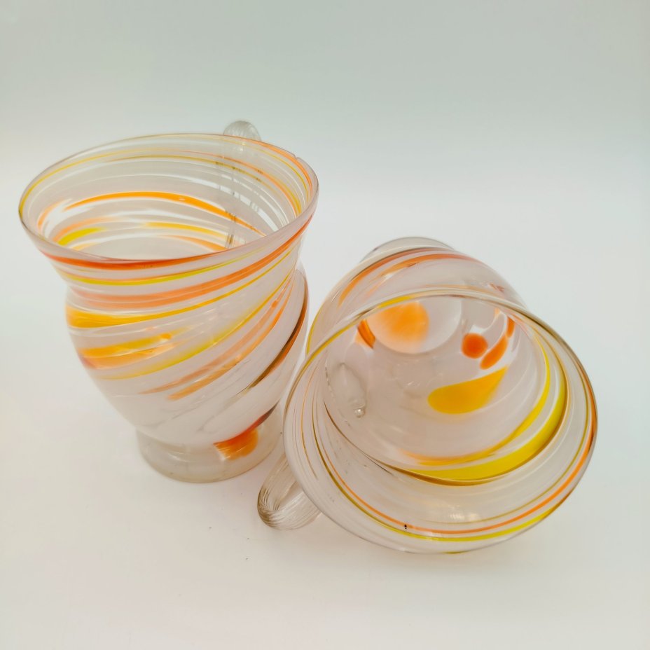 Набор для подачи прохладительных напитков на 2 персоны, украшенный спиралевидным декором