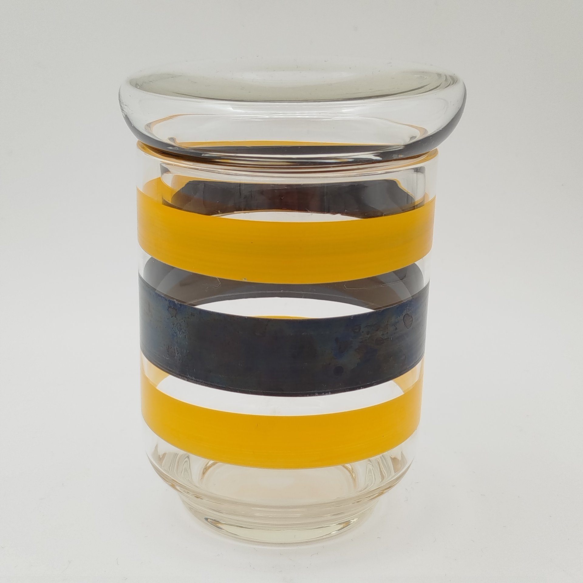 Стакан с крышкой, стекло, краска, СССР, 1960-1980 гг.