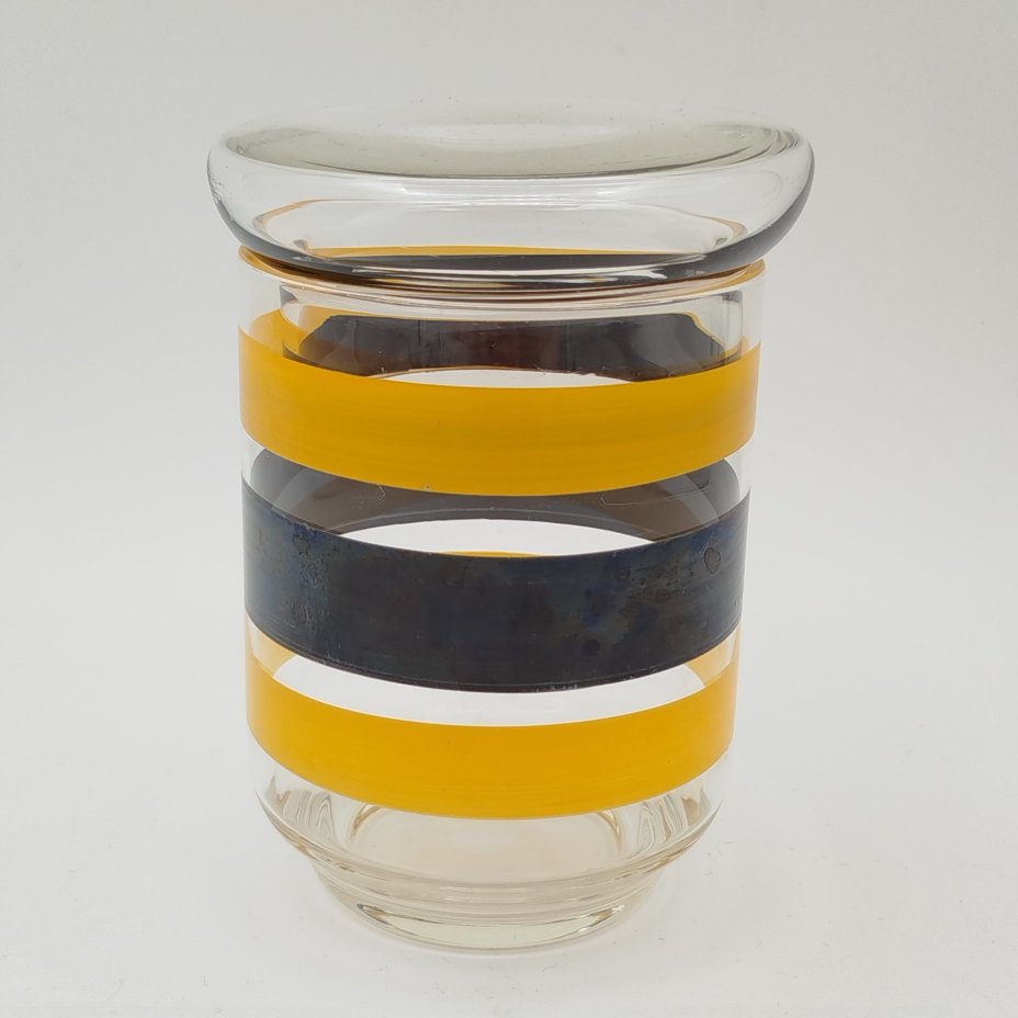 Стакан с крышкой, стекло, краска, СССР, 1960-1980 гг.