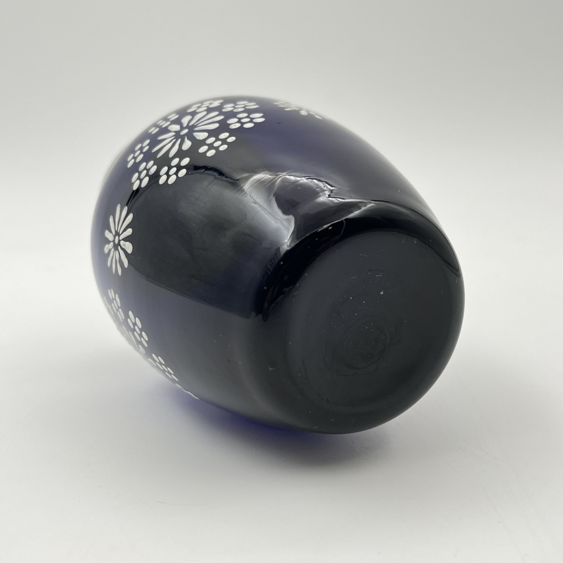 Чайница с цветочным декором, Автоштамп Мосгорисполком, стекло, роспись, золочение, СССР, 1950-1970 гг.