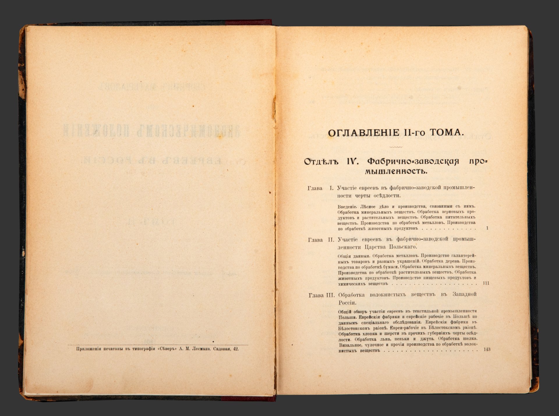Книга "Сборник материалов об экономическом положении евреев в России" Том 2, Типография товарищества «Общественная польза»