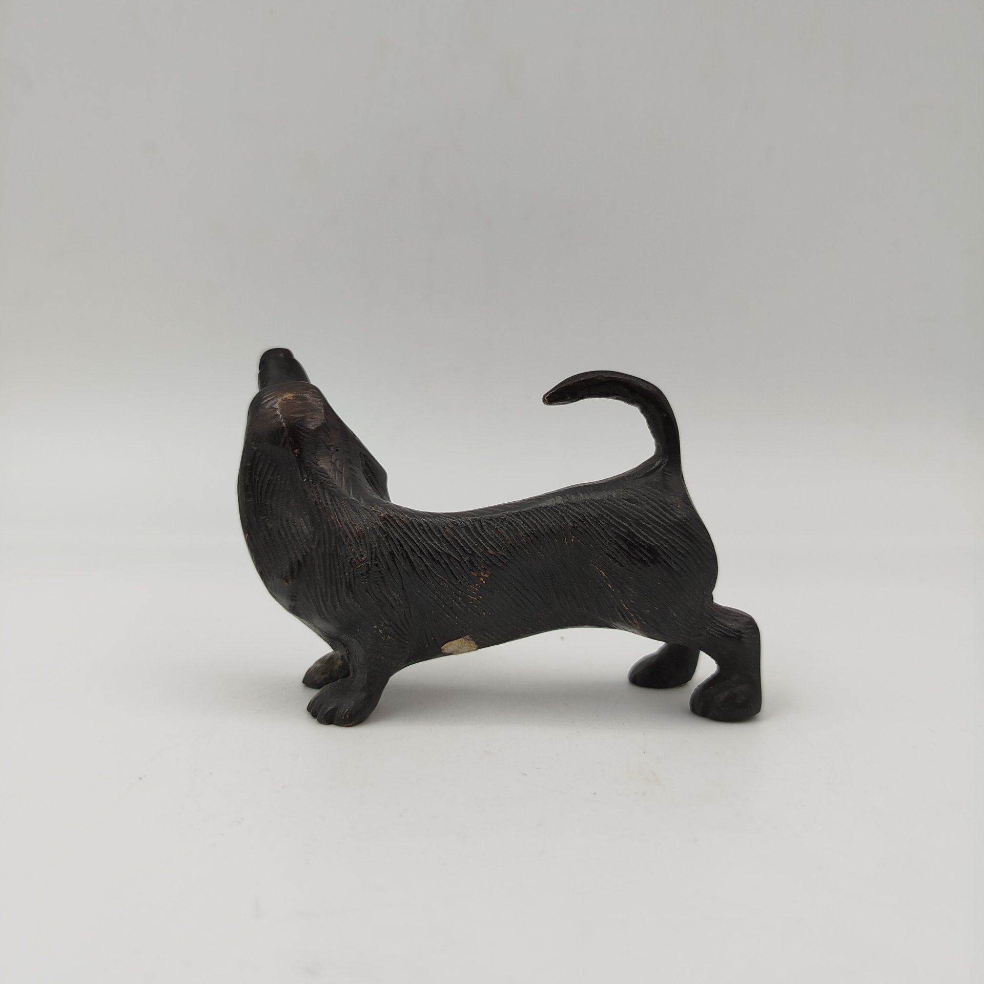 Статуэтка "Собака", металл, литье, гравировка, СССР, 1980-1990 гг.