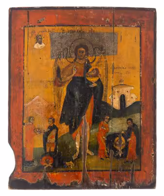 Икона "Святой Иоанн Креститель", дерево, темпера, Российская Империя, 1850-1900 гг.