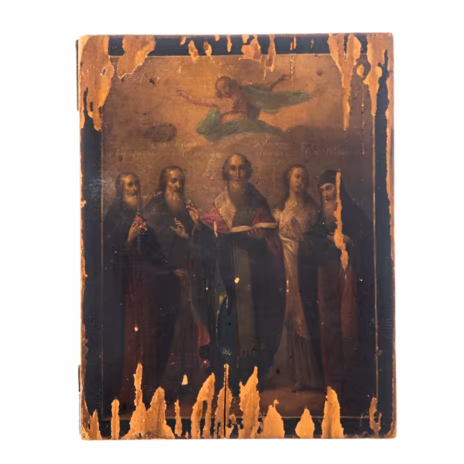 Икона "Избранные святые", дерево, масло, Российская империя, 1880-1917 гг.
